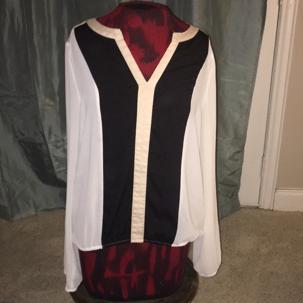 Charming Charlie color block blouse shirt M